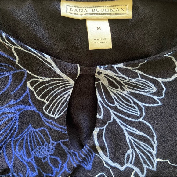 Dana Buchman Blue Floral Shift Bell Sleeves Dress size M - Picture 6 of 7
